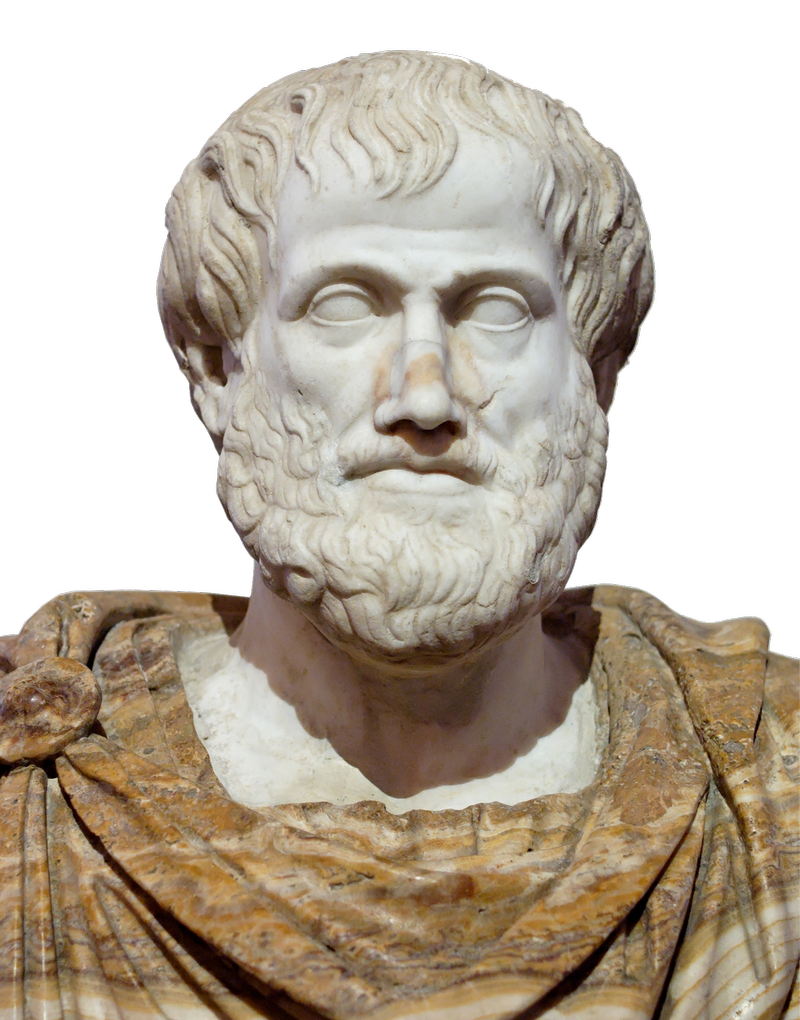 marble statue of aristotle showing his head and shoulders