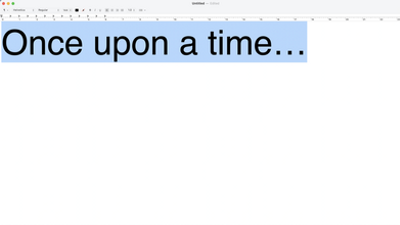 word processing program with the words once upon a time