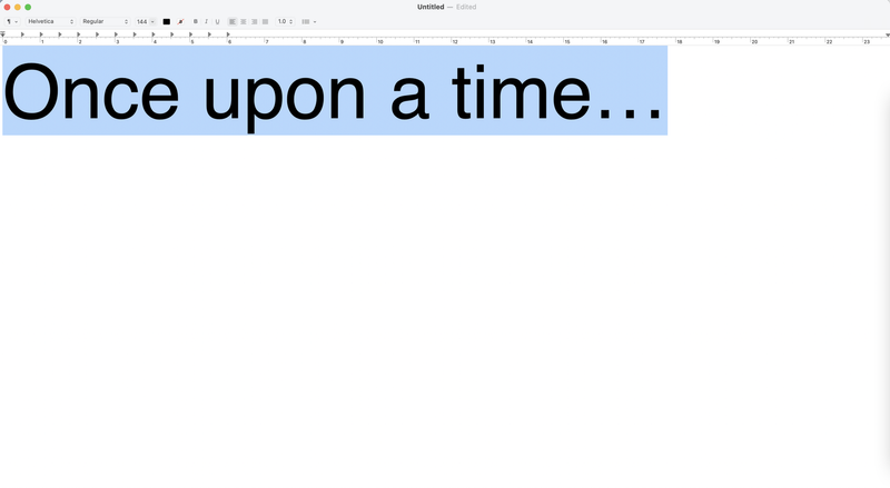 word processing program with the words once upon a time