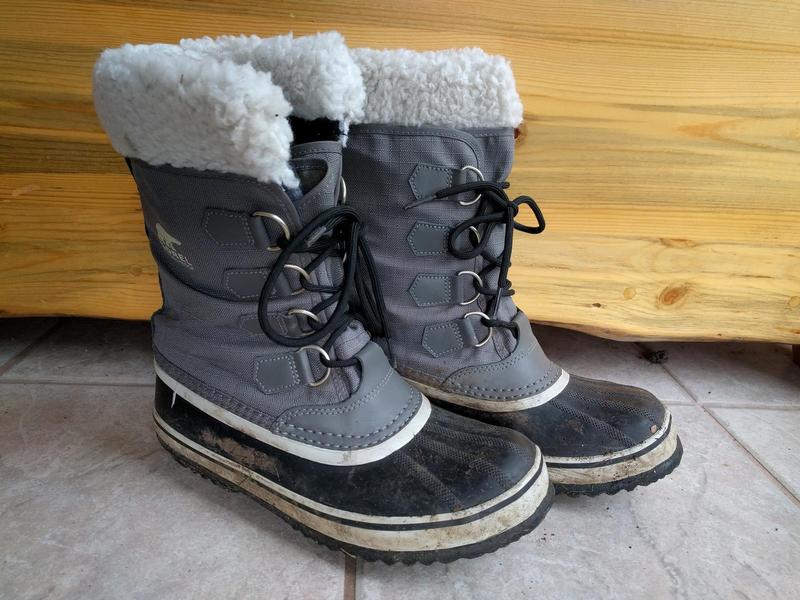 a pair of snow boots