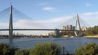 Anzac bridge in Sydney, Australia on a sunny day