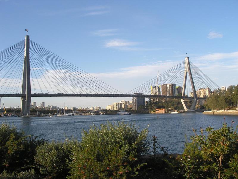 Anzac bridge in Sydney, Australia on a sunny day