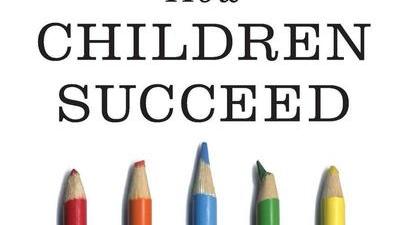 the cover of the book How Children Succeed by Paul Tough featuring the title over a line of colored pencils in the background