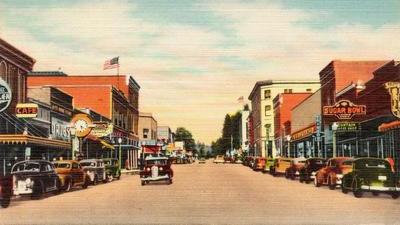 Drawing of Sherman Avenue in Couer d'Alene, Idaho