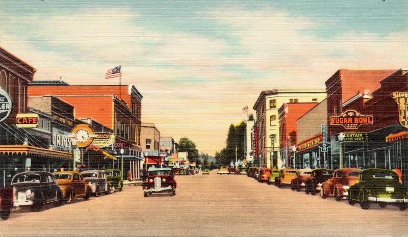 Drawing of Sherman Avenue in Couer d'Alene, Idaho