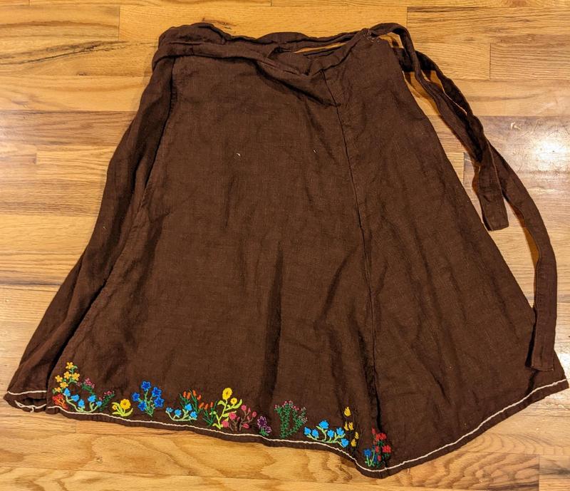 How I Made A Linen Wrap Skirt With Rainbow Embroidered Flowers