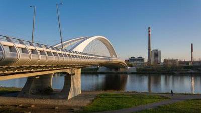 modern bridge over a river