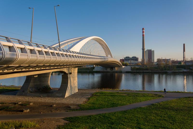 modern bridge over a river